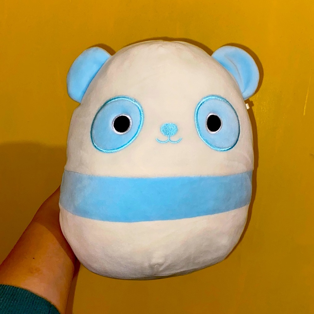 Scout the panda! This 8” Squishmallow blue and white panda.